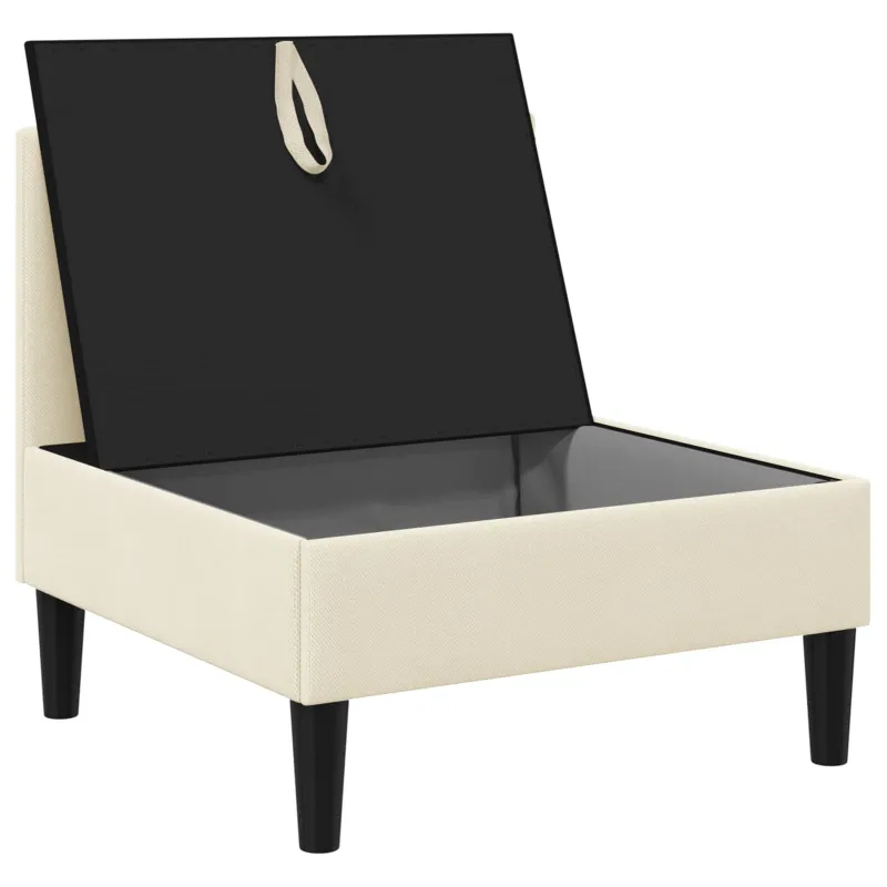 Vidinė Sofa su Saugykla Kreminė Aksomas