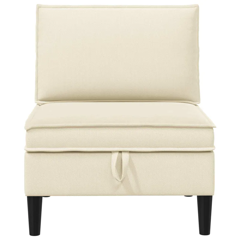 Vidinė Sofa su Saugykla Kreminė Aksomas