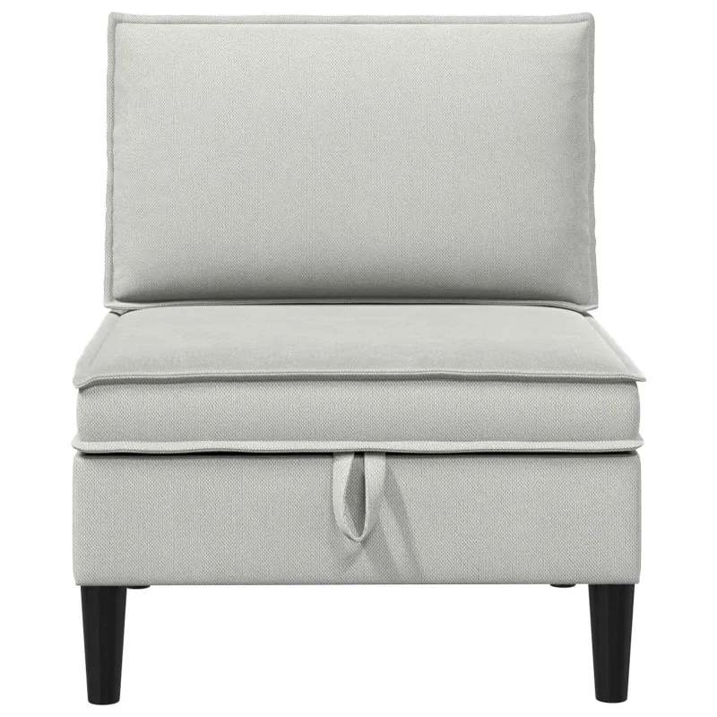 Vidinė Sofa su Saugykla Šviesiai pilka Aksomas
