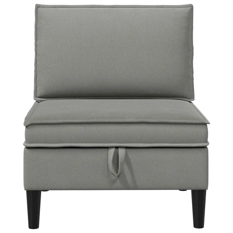 Vidinė Sofa su Saugykla Tamsiai pilka Aksomas