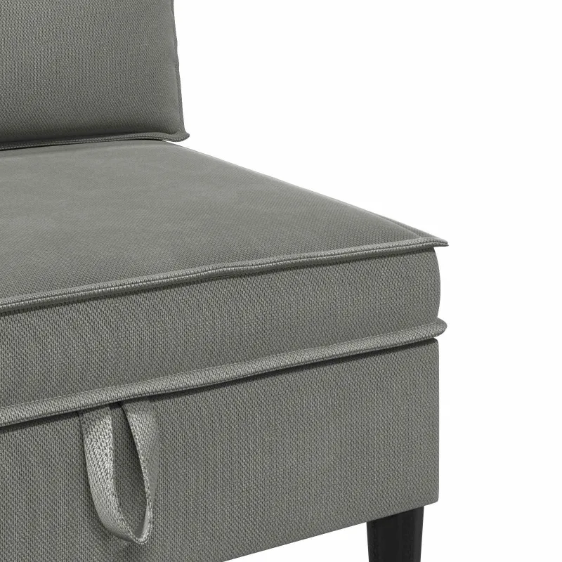 Vidinė Sofa su Saugykla Tamsiai pilka Aksomas
