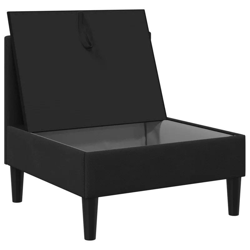 Vidinė Sofa su Saugykla Juoda Aksomas