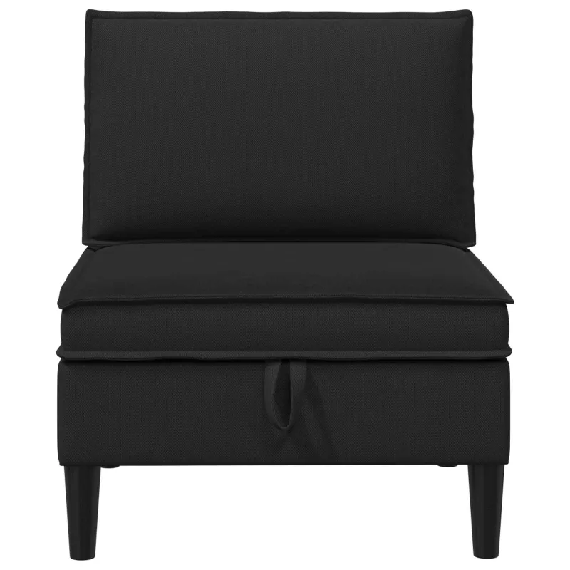 Vidinė Sofa su Saugykla Juoda Aksomas