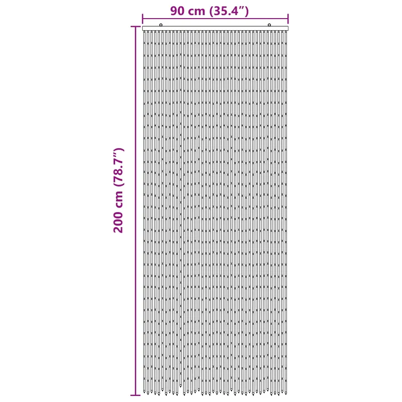 Kenkėjų Durų Užuolaida multicolor 90 x 200 cm Bambukas
