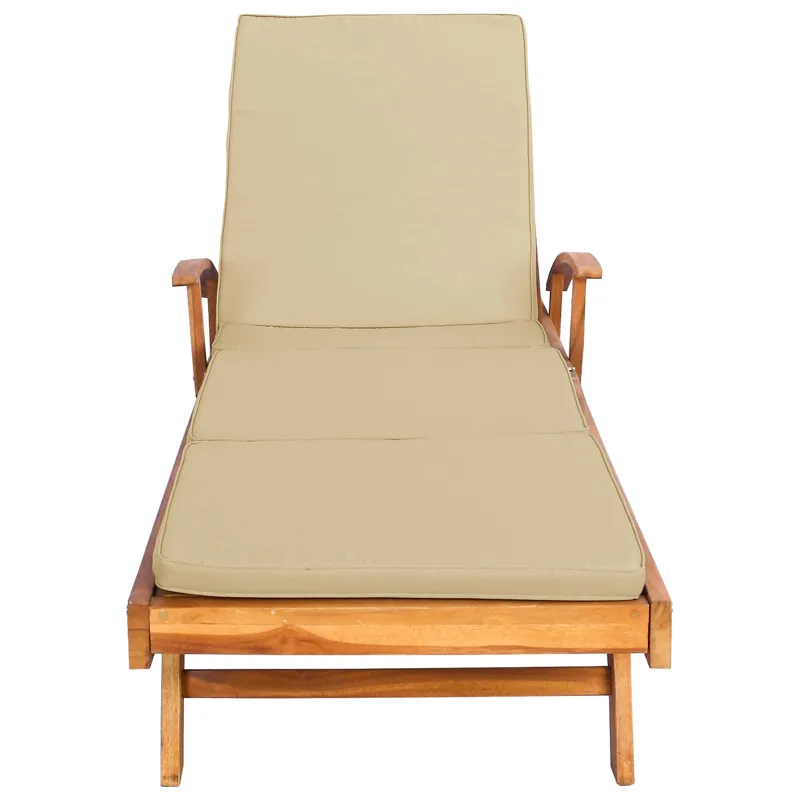 Saulės gultas 100% poliesteris, kieta teak mediena