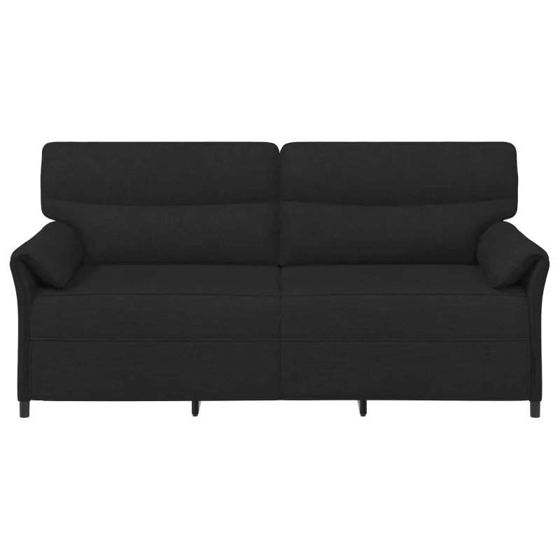 3-Vietis Sofa Juoda 198 x 83 x 95 cm Audinys
