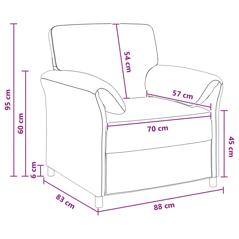 1 vietos sofa Juoda 88 x 83 x 95 cm Aksomas
