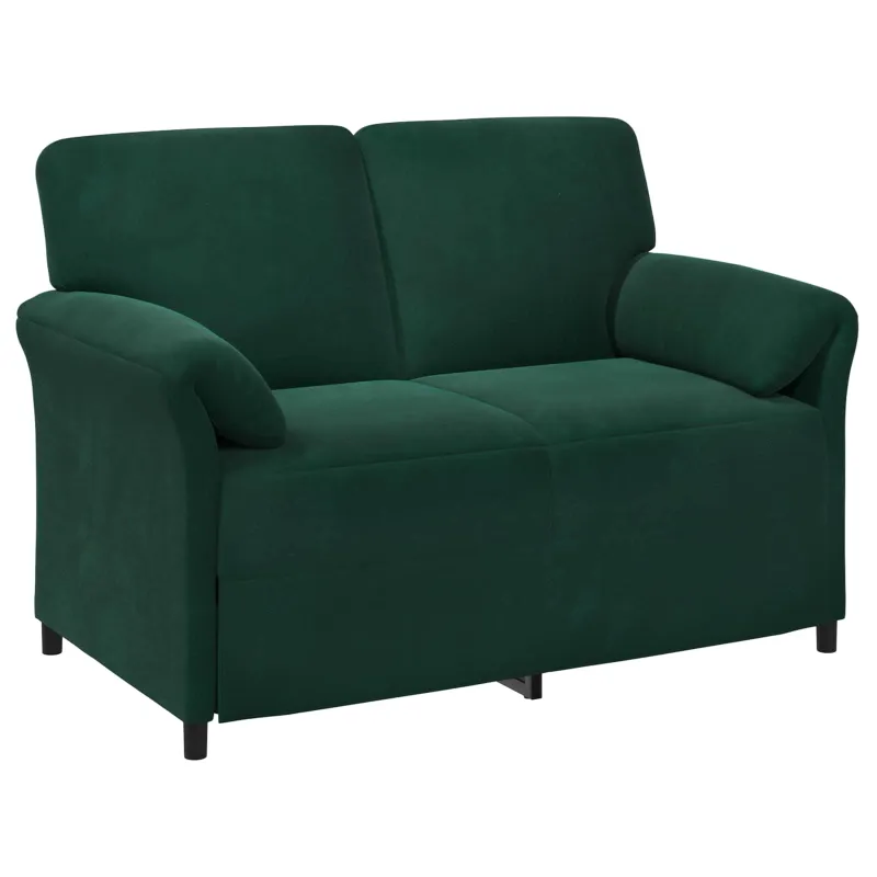 Dvitaškė sofa Tamsiai žalia 138 x 83 x 95 cm Aksomas