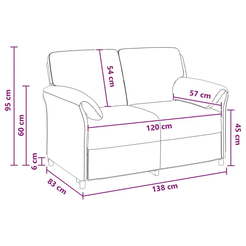 Dvitaškė sofa Tamsiai žalia 138 x 83 x 95 cm Aksomas