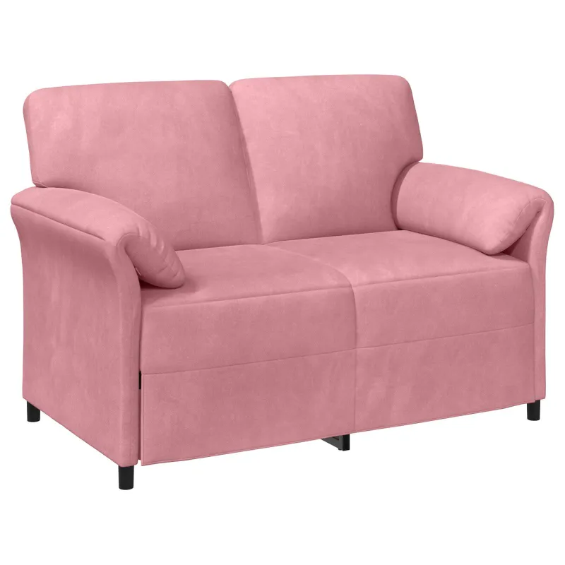 Dvitaškė sofa Rožinė 138 x 83 x 95 cm Aksomas