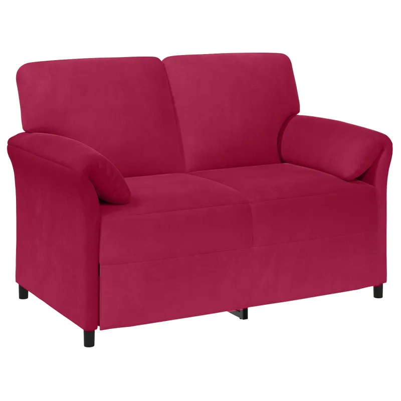 Dvitaškė sofa Vyno raudona 138 x 83 x 95 cm Aksomas