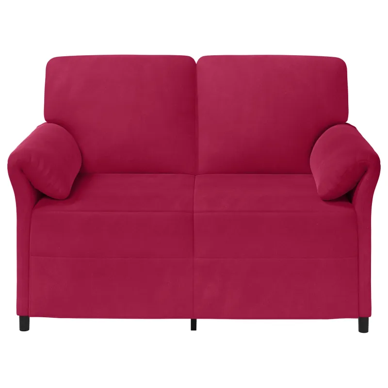 Dvitaškė sofa Vyno raudona 138 x 83 x 95 cm Aksomas