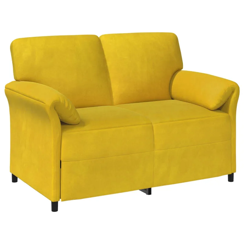 Dvitaškė sofa Geltona 138 x 83 x 95 cm Aksomas