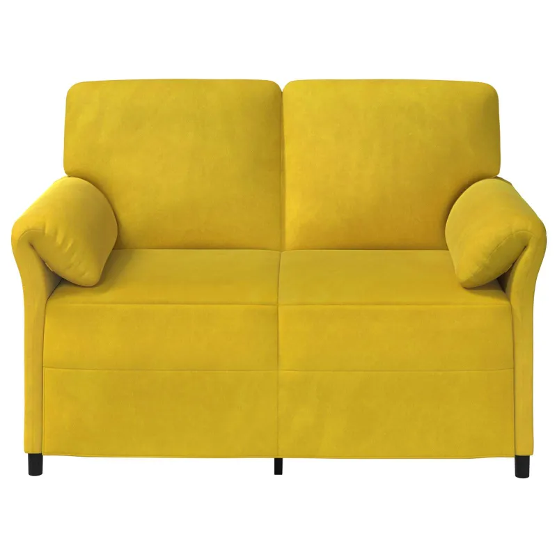 Dvitaškė sofa Geltona 138 x 83 x 95 cm Aksomas
