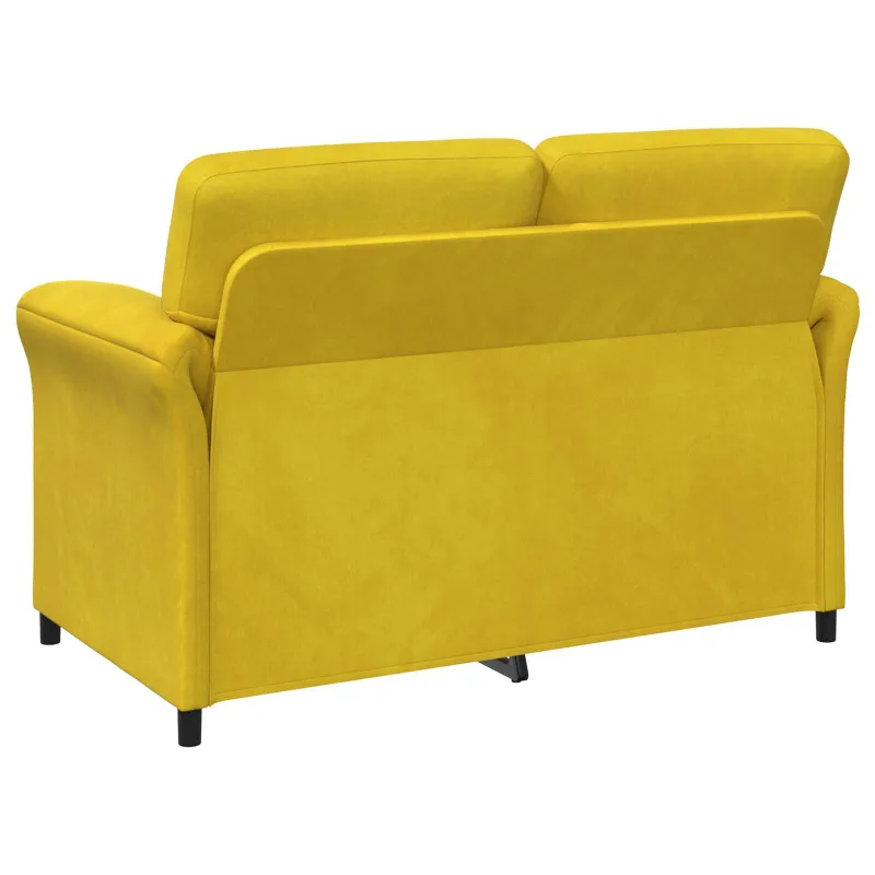 Dvitaškė sofa Geltona 138 x 83 x 95 cm Aksomas