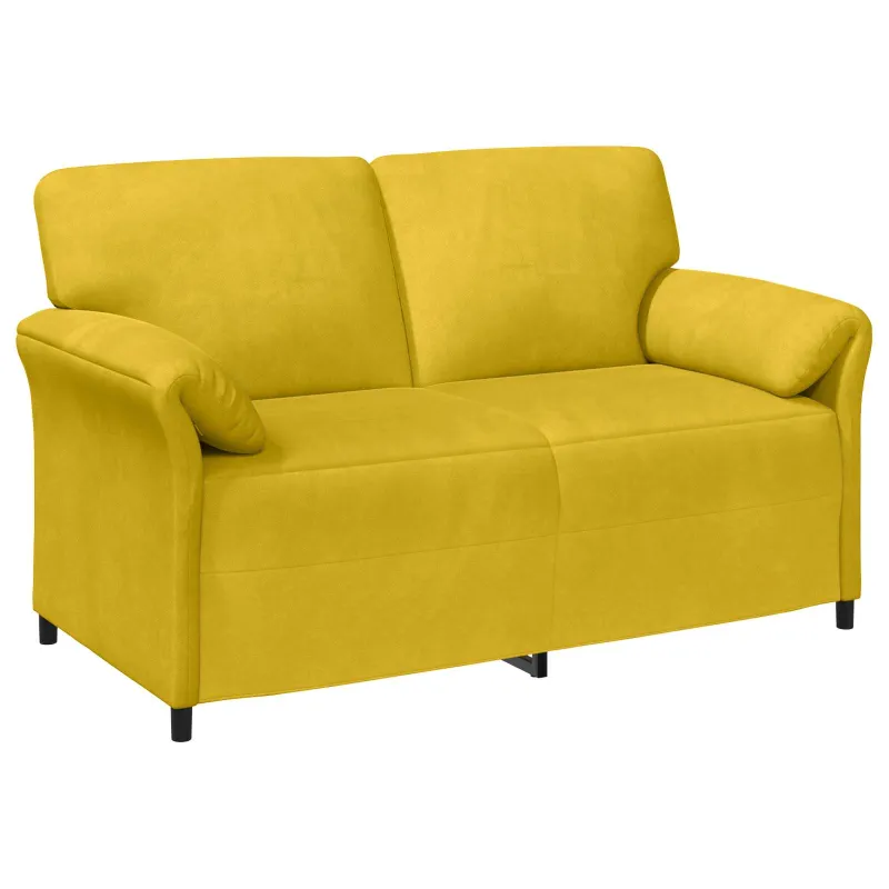 Dvitaškė sofa Geltona 158 x 83 x 95 cm Aksomas