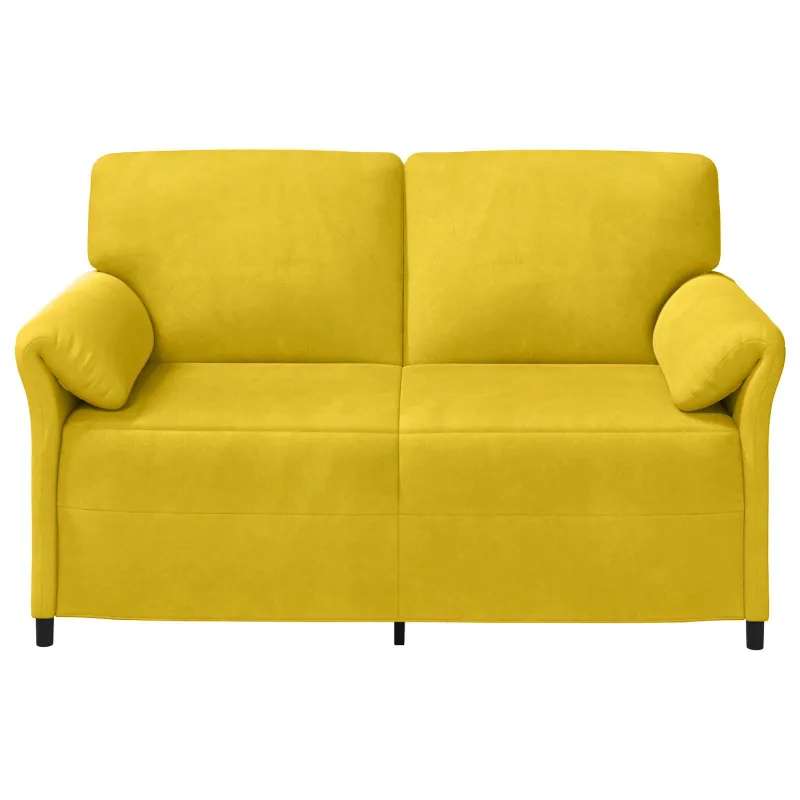 Dvitaškė sofa Geltona 158 x 83 x 95 cm Aksomas