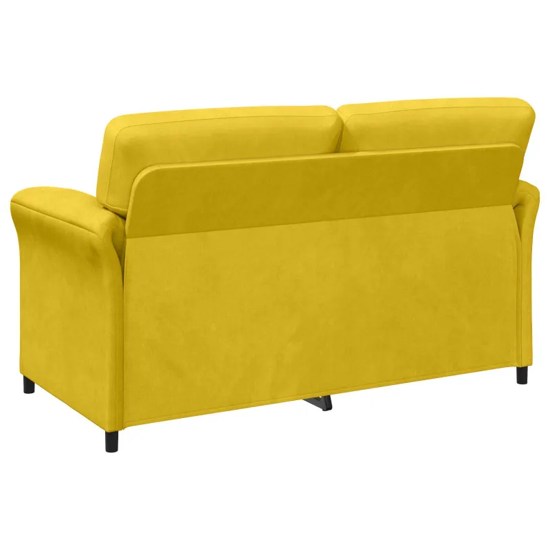Dvitaškė sofa Geltona 158 x 83 x 95 cm Aksomas