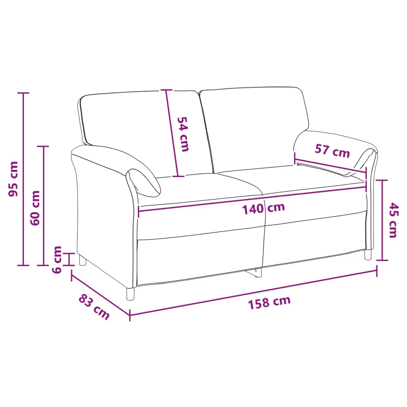 Dvitaškė sofa Mėlyna 158 x 83 x 95 cm Aksomas