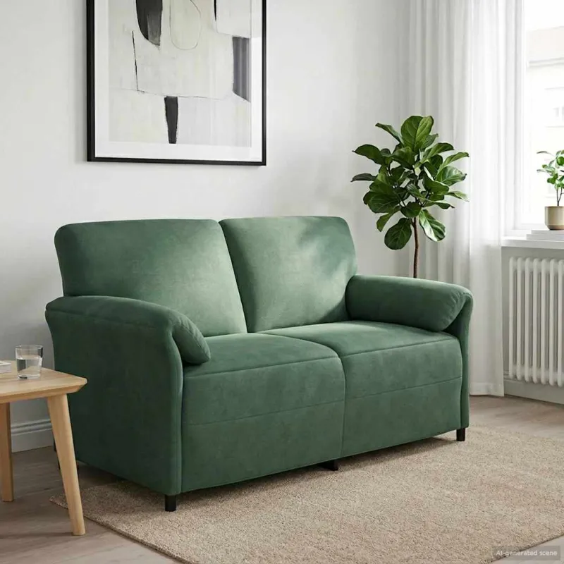 Dvitaškė sofa Jūrinė žalia 158 x 83 x 95 cm Aksomas