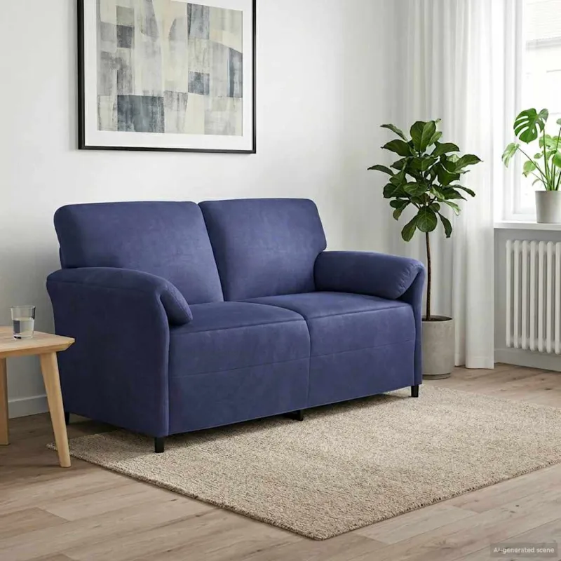 Dvitaškė sofa Policijos mėlyna 158 x 83 x 95 cm Aksomas