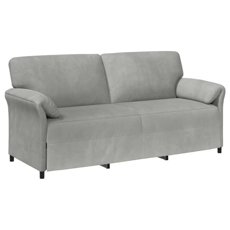 3-Vietis Sofa Šviesiai pilka 198 x 83 x 95 cm Aksomas