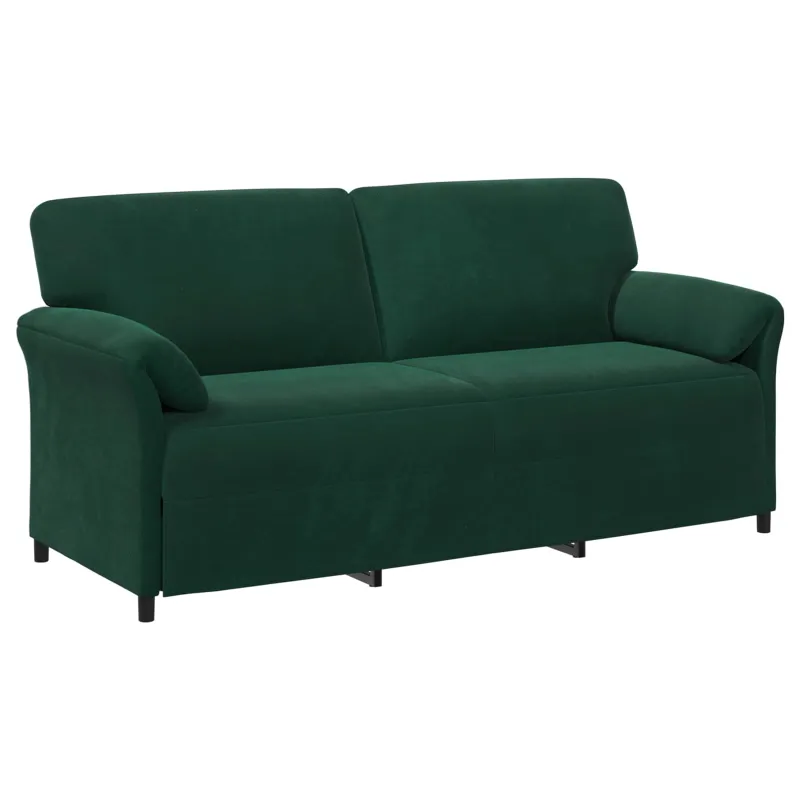 3-Vietis Sofa Tamsiai žalia 198 x 83 x 95 cm Aksomas