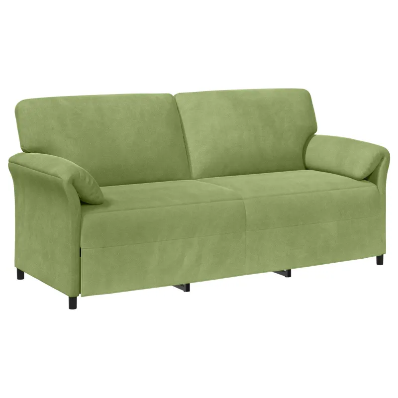 3-Vietis Sofa Šviesiai žalia 198 x 83 x 95 cm Aksomas