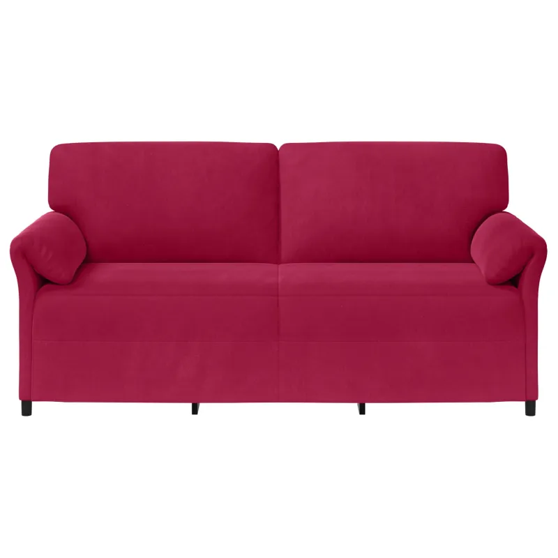 3-Vietis Sofa Vyno raudona 198 x 83 x 95 cm Aksomas