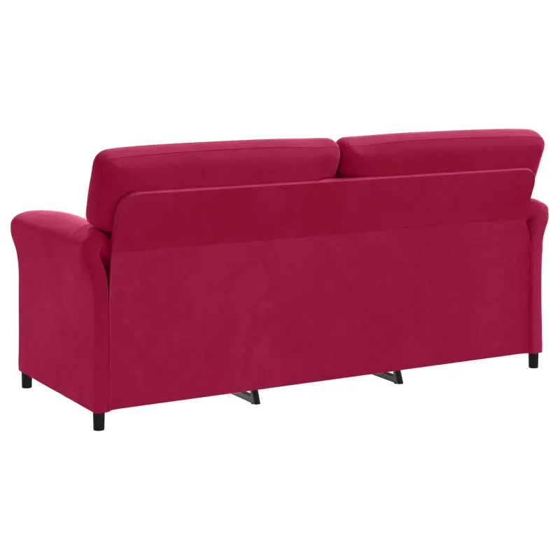 3-Vietis Sofa Vyno raudona 198 x 83 x 95 cm Aksomas