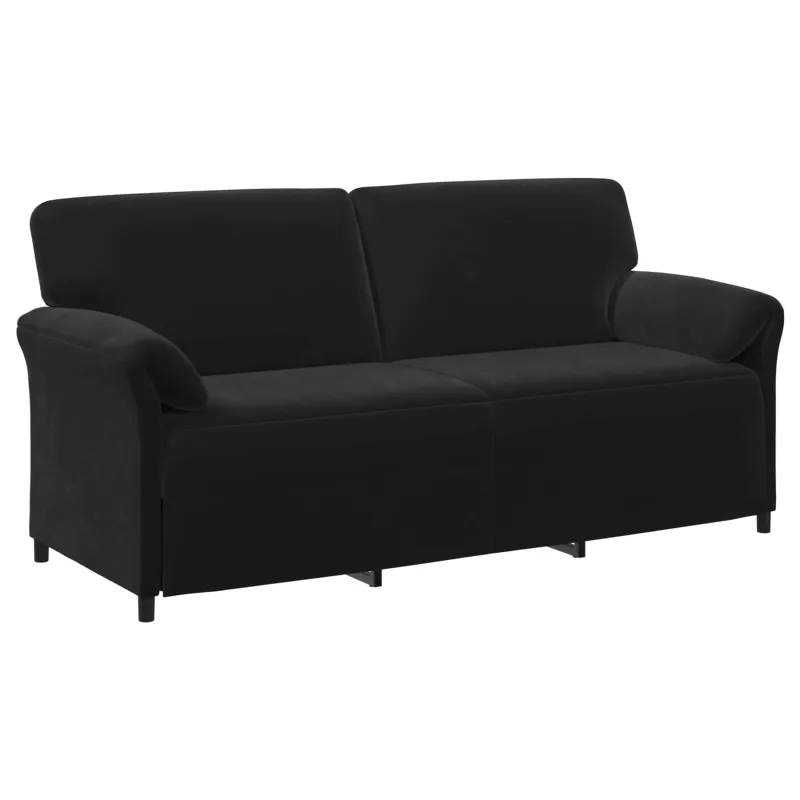 3-Vietis Sofa Juoda 198 x 83 x 95 cm Aksomas