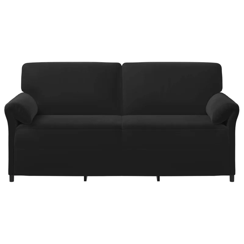 3-Vietis Sofa Juoda 198 x 83 x 95 cm Aksomas