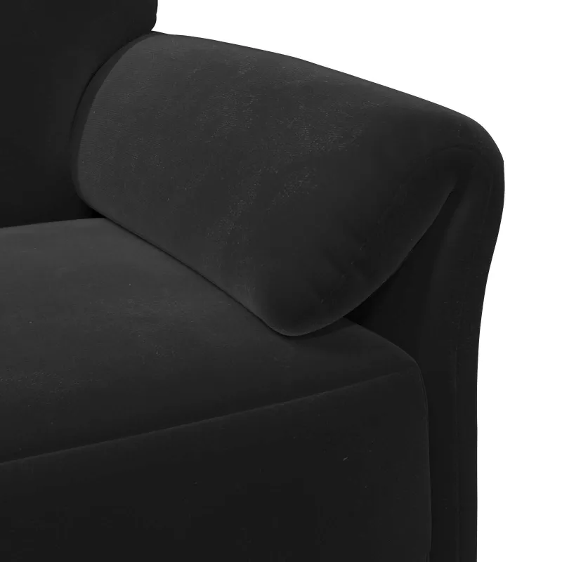3-Vietis Sofa Juoda 198 x 83 x 95 cm Aksomas