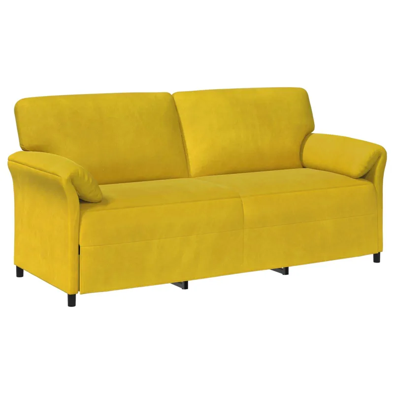 3-Vietis Sofa Geltona 198 x 83 x 95 cm Aksomas