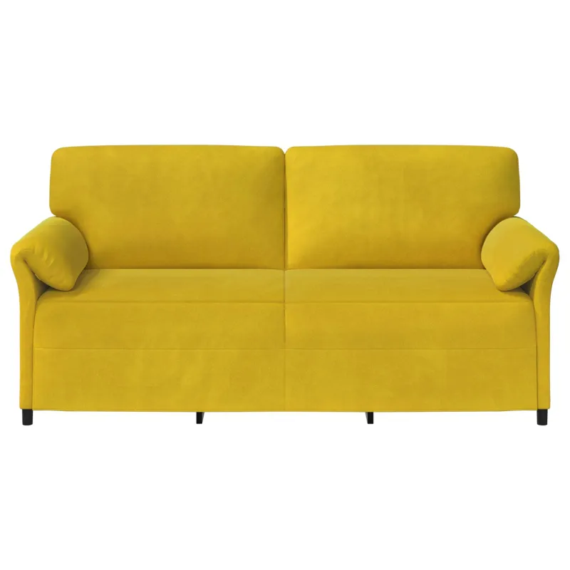 3-Vietis Sofa Geltona 198 x 83 x 95 cm Aksomas