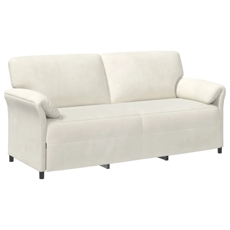 3-Vietis Sofa Kreminė 198 x 83 x 95 cm Aksomas
