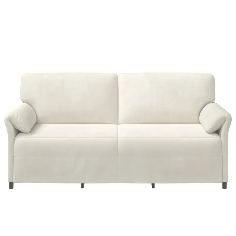 3-Vietis Sofa Kreminė 198 x 83 x 95 cm Aksomas