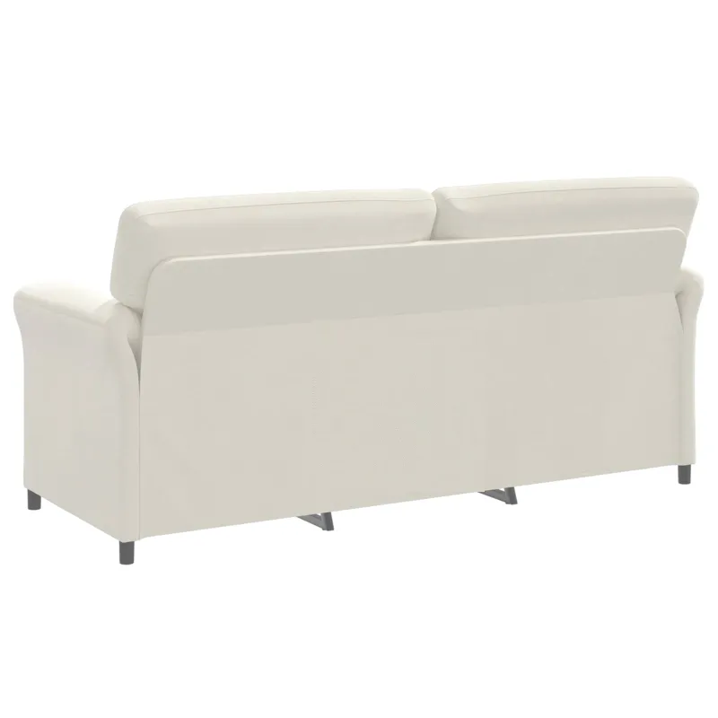 3-Vietis Sofa Kreminė 198 x 83 x 95 cm Aksomas