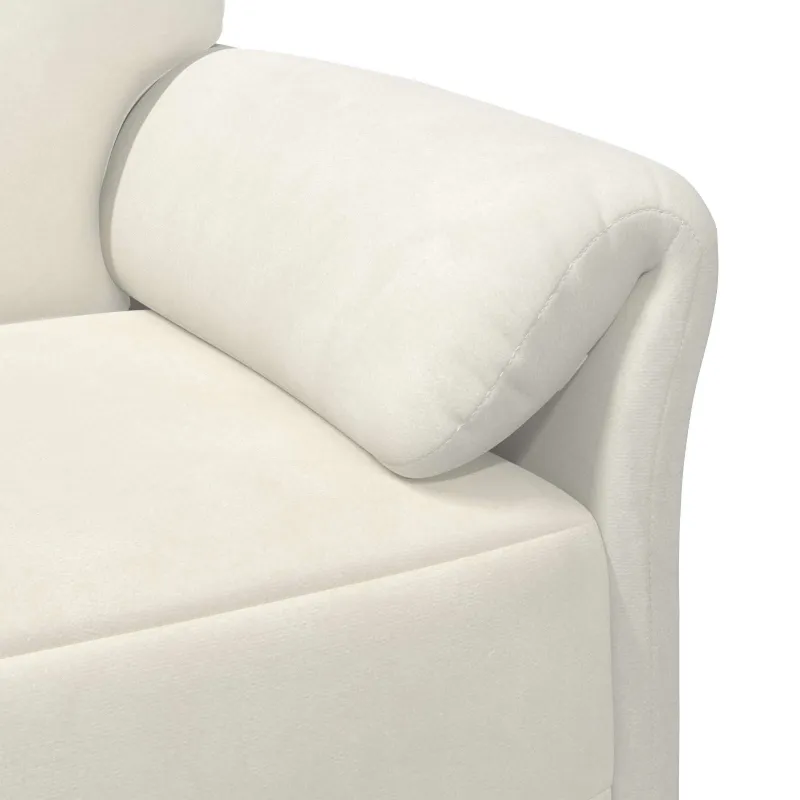 3-Vietis Sofa Kreminė 198 x 83 x 95 cm Aksomas