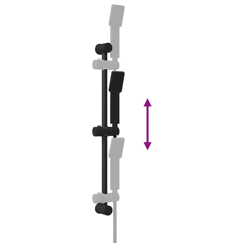 Dušo sistemos rinkinys Juoda 70 cm Nerūdijantis plienas