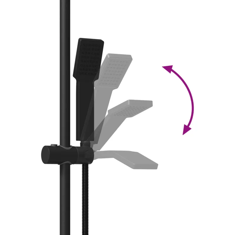 Dušo sistemos rinkinys Juoda 70 cm Nerūdijantis plienas