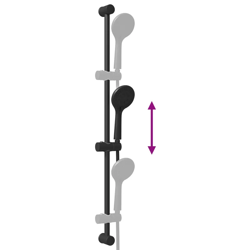 Dušo sistemos rinkinys Juoda 100 cm Nerūdijantis plienas