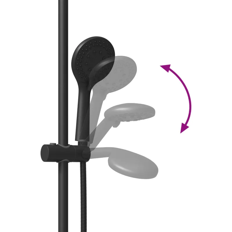 Dušo sistemos rinkinys Juoda 100 cm Nerūdijantis plienas