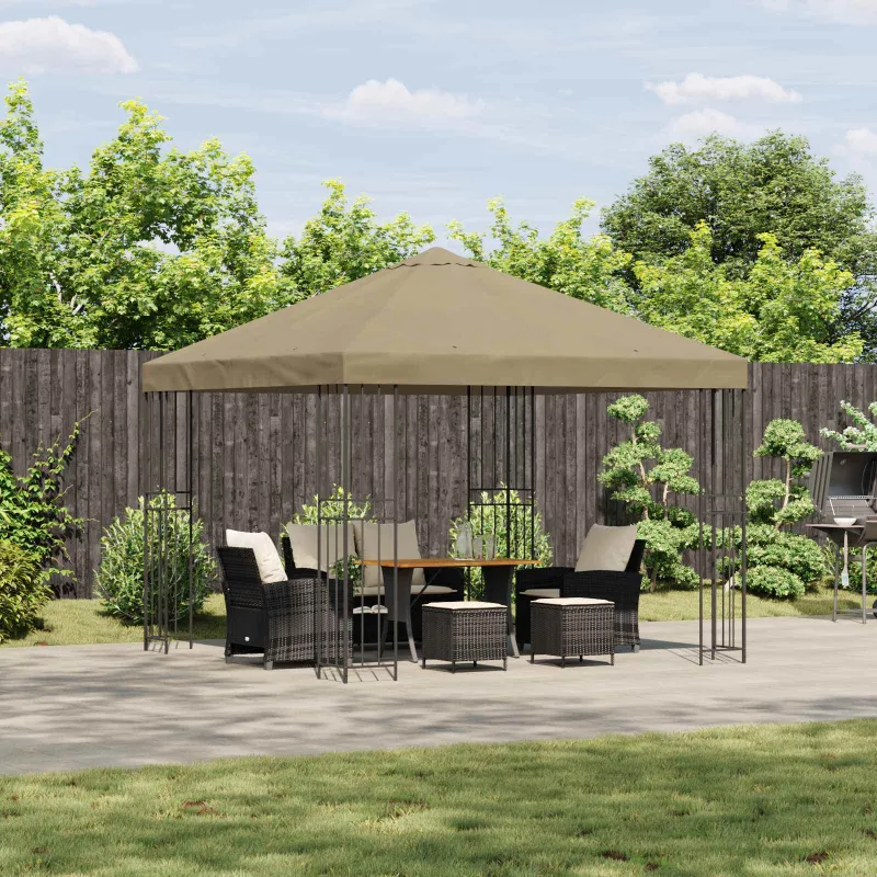 Pavėsinė 3 x 3 m Smėlio Poliesteris ir plienas 190 gsm