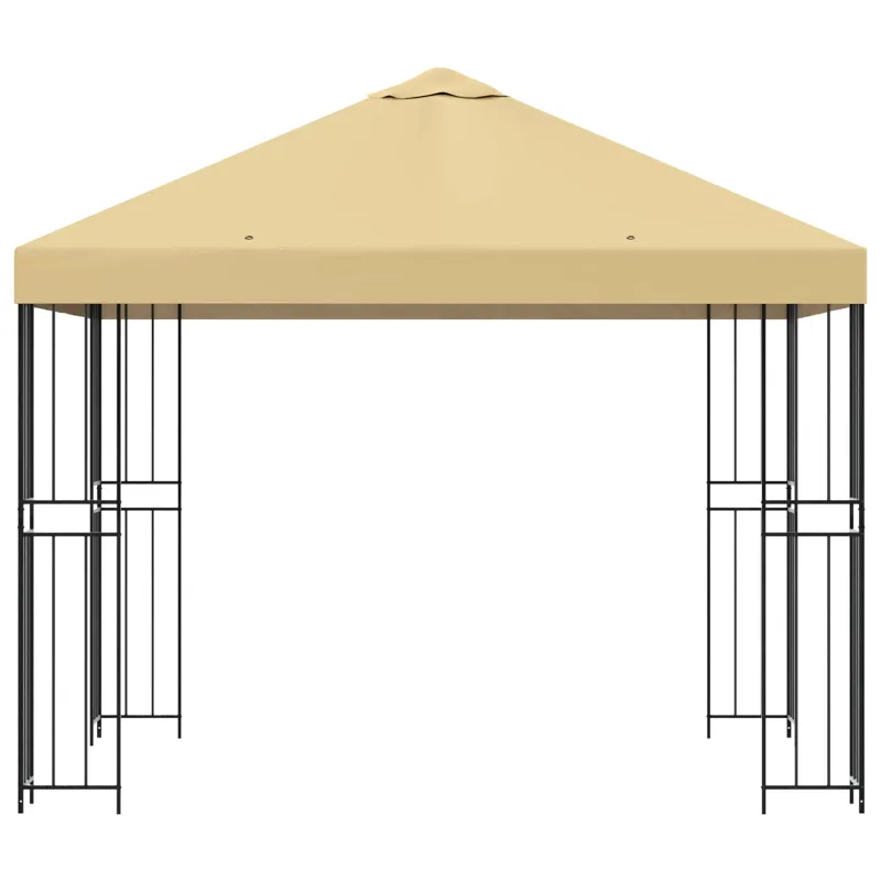 Pavėsinė 3 x 3 m Kreminė Poliesteris ir plienas 190 gsm