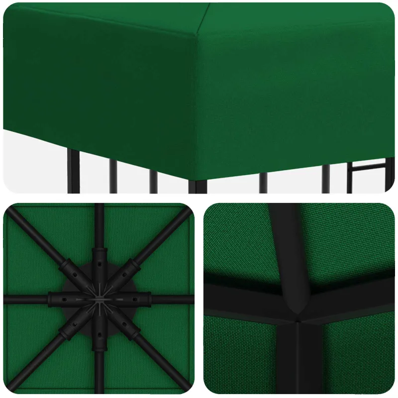 Pavėsinė 3 x 3 m Žalia Poliesteris ir plienas 190 gsm