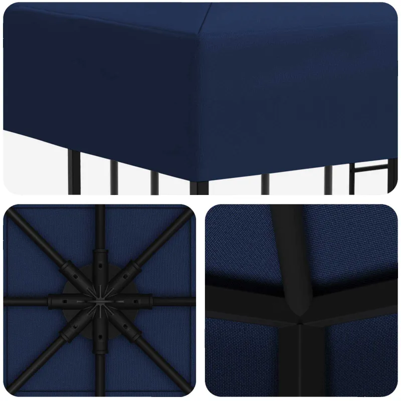 Pavėsinė 3 x 3 m Mėlyna Poliesteris ir plienas 190 gsm
