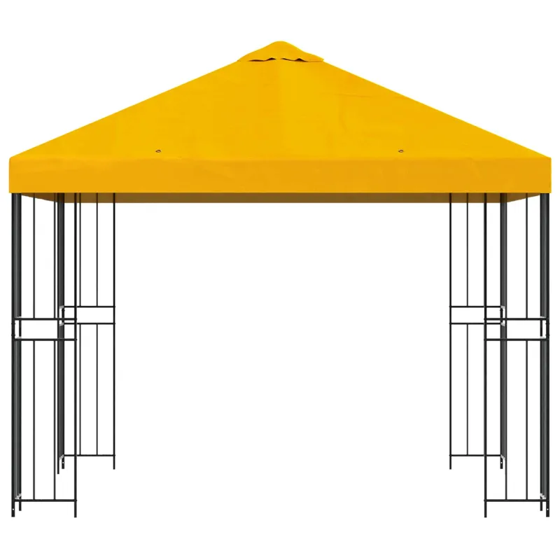 Pavėsinė 3 x 3 m Geltona Poliesteris ir plienas 190 gsm