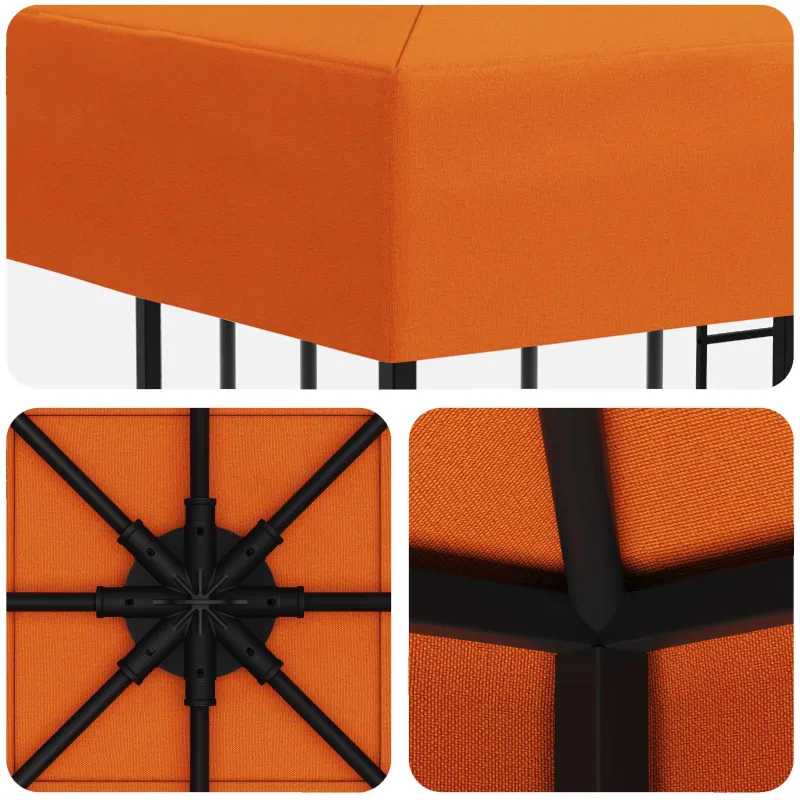 Pavėsinė 3 x 3 m Oranžinė Poliesteris ir plienas 190 gsm