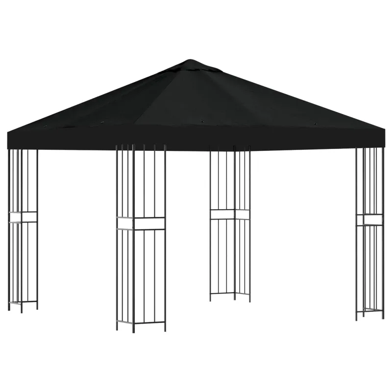 Pavėsinė 3 x 3 m Juoda Poliesteris ir plienas 190 gsm